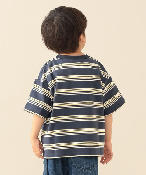 BEAMS mini(ビームスミニ)の「【8/6新規値下げ】ビッグ ボーダー Tシャツ 2026SS (90~150cm) 外遊び プチプラ 通園 通学 公園 定番(Tシャツ/カットソー・キッズ・ベージュ/ブルー系その他4・90/120/130/150/100/110/140)」の9枚目の写真