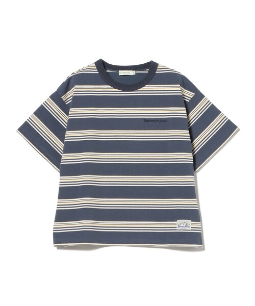 BEAMS mini(ビームスミニ)の「【8/6新規値下げ】ビッグ ボーダー Tシャツ 2026SS (90~150cm) 外遊び プチプラ 通園 通学 公園 定番(Tシャツ/カットソー・キッズ・ベージュ/ブルー系その他4・90/120/130/150/100/110/140)」の11枚目の写真