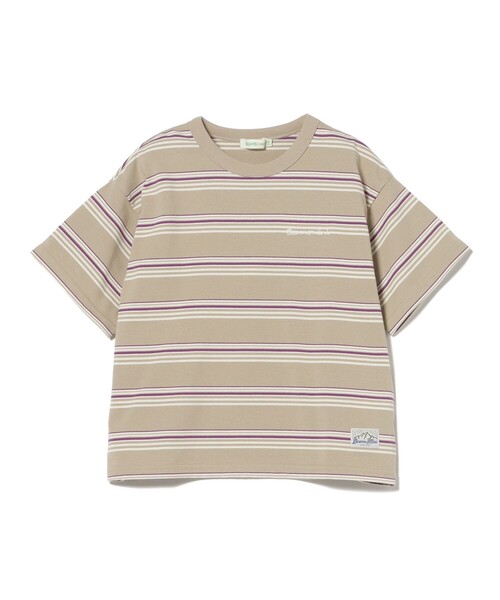 BEAMS mini(ビームスミニ)の「【8/6新規値下げ】ビッグ ボーダー Tシャツ 2026SS (90~150cm) 外遊び プチプラ 通園 通学 公園 定番(Tシャツ/カットソー・キッズ・ベージュ/ブルー系その他4・90/120/130/150/100/110/140)」の17枚目の写真