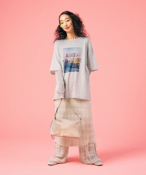 LEPSIM（レプシィム）の「袖レースレイヤード長袖T　645485（Tシャツ/カットソー・レディース・オフホワイト/チャコールグレー/ライトグレー・FREE）」の11枚目の写真