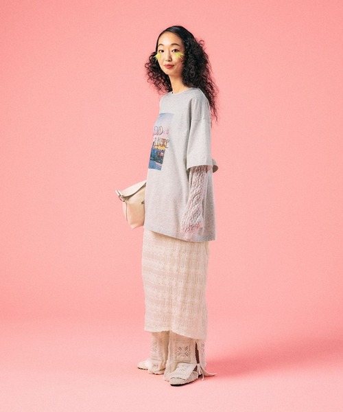 LEPSIM（レプシィム）の「袖レースレイヤード長袖T　645485（Tシャツ/カットソー・レディース・オフホワイト/チャコールグレー/ライトグレー・FREE）」の13枚目の写真