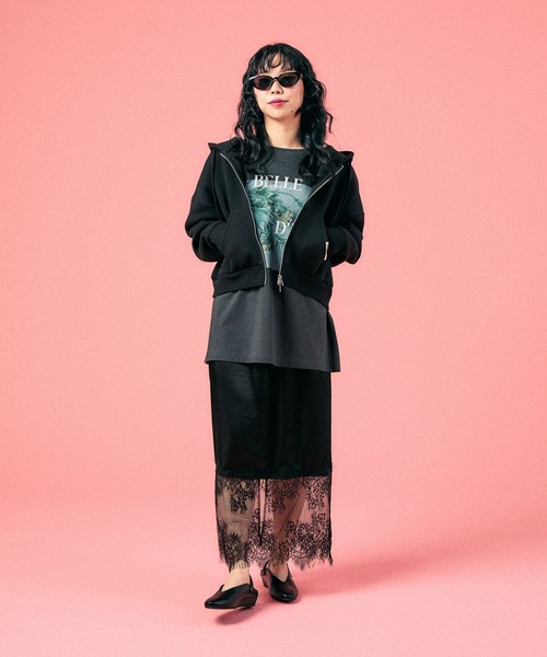 LEPSIM（レプシィム）の「袖レースレイヤード長袖T　645485（Tシャツ/カットソー・レディース・オフホワイト/チャコールグレー/ライトグレー・FREE）」の17枚目の写真