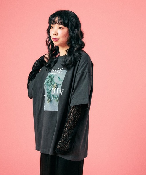 LEPSIM（レプシィム）の「袖レースレイヤード長袖T　645485（Tシャツ/カットソー・レディース・オフホワイト/チャコールグレー/ライトグレー・FREE）」の22枚目の写真