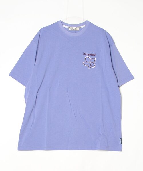 My sugar Babe（マイシュガーベイブ）の「writing flower logo（Tシャツ/カットソー・メンズ・ラベンダー/イエロー系その他/ピンク/ライトグリーン/ネイビー/ホワイト・LARGE/MEDIUM/X-LARGE）」の5枚目の写真