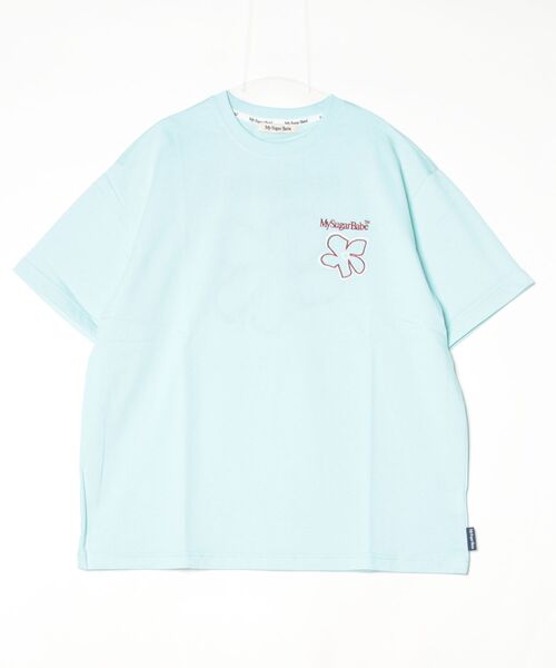My sugar Babe（マイシュガーベイブ）の「writing flower logo（Tシャツ/カットソー・メンズ・ラベンダー/イエロー系その他/ピンク/ライトグリーン/ネイビー/ホワイト・LARGE/MEDIUM/X-LARGE）」の6枚目の写真