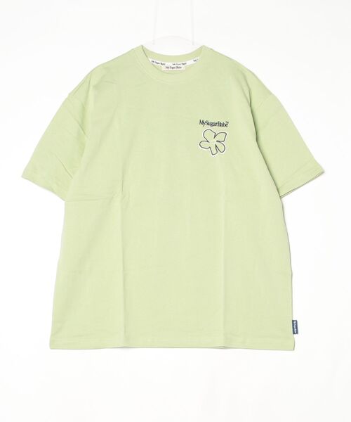 My sugar Babe（マイシュガーベイブ）の「writing flower logo（Tシャツ/カットソー・メンズ・ラベンダー/イエロー系その他/ピンク/ライトグリーン/ネイビー/ホワイト・LARGE/MEDIUM/X-LARGE）」の3枚目の写真