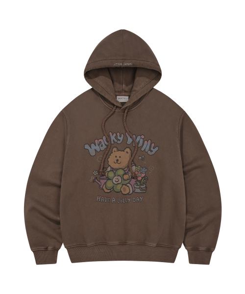 Wacky WiLLy(ワッキーウィリー)の「ウィメンズグラフィックセミオーバーフードパーカー ブラウン(パーカー・レディース・その他・F)」の1枚目の写真