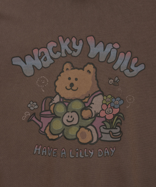 Wacky WiLLy(ワッキーウィリー)の「ウィメンズグラフィックセミオーバーフードパーカー ブラウン(パーカー・レディース・その他・F)」の5枚目の写真