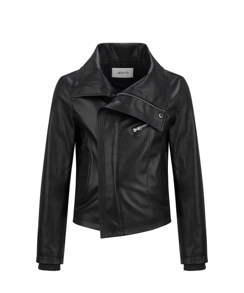 LECYTO（レシト）の「Geometrique Leather Jacket_[Black]（ライダースジャケット・レディース・その他・FREE）」の2枚目の写真
