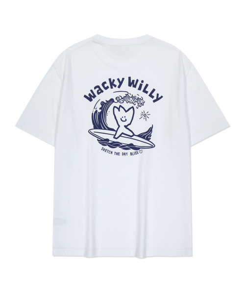 Wacky WiLLy(ワッキーウィリー)の「サーフィンキキグラフィック半袖Tシャツホワイト(Tシャツ/カットソー・レディース・その他・SMALL/MEDIUM/LARGE/X-LARGE)」の1枚目の写真
