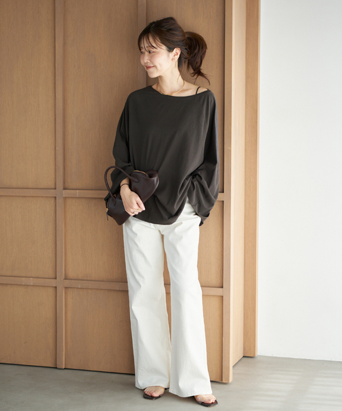 plage（プラージュ）の「Poncho TEEシャツ（Tシャツ/カットソー・レディース・チャコールグレー/ホワイト・FREE）」の16枚目の写真