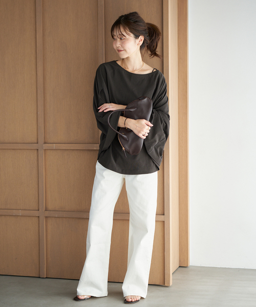 plage（プラージュ）の「Poncho TEEシャツ（Tシャツ/カットソー・レディース・チャコールグレー/ホワイト・FREE）」の14枚目の写真