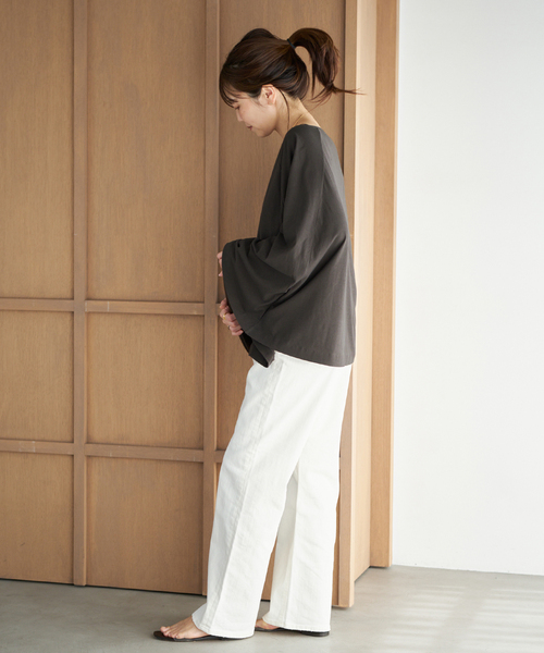 plage（プラージュ）の「Poncho TEEシャツ（Tシャツ/カットソー・レディース・チャコールグレー/ホワイト・FREE）」の13枚目の写真