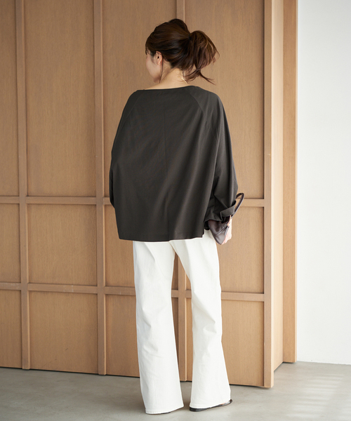plage（プラージュ）の「Poncho TEEシャツ（Tシャツ/カットソー・レディース・チャコールグレー/ホワイト・FREE）」の12枚目の写真
