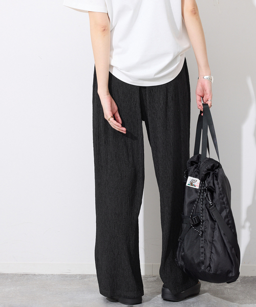 SLOBE IENA（スローブイエナ）の「《ブラックのみWEB限定》楊柳カットソーパンツ（その他パンツ・レディース・ベージュ/ブラック/チャコールグレー・FREE）」の8枚目の写真
