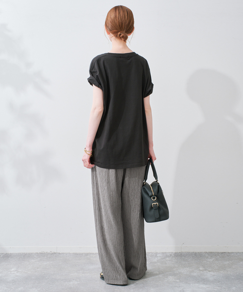 SLOBE IENA（スローブイエナ）の「《ブラックのみWEB限定》楊柳カットソーパンツ（その他パンツ・レディース・ベージュ/ブラック/チャコールグレー・FREE）」の11枚目の写真