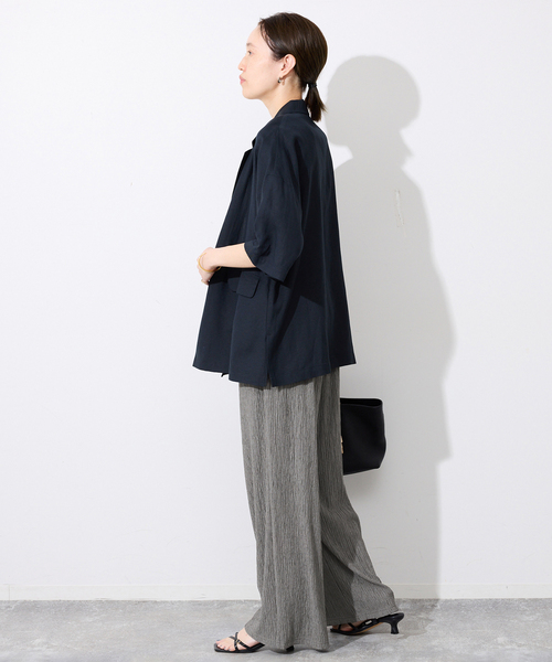 SLOBE IENA（スローブイエナ）の「《ブラックのみWEB限定》楊柳カットソーパンツ（その他パンツ・レディース・ベージュ/ブラック/チャコールグレー・FREE）」の14枚目の写真