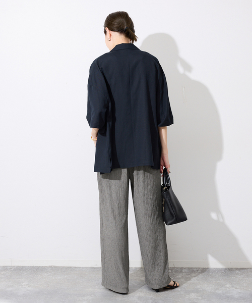 SLOBE IENA（スローブイエナ）の「《ブラックのみWEB限定》楊柳カットソーパンツ（その他パンツ・レディース・ベージュ/ブラック/チャコールグレー・FREE）」の15枚目の写真