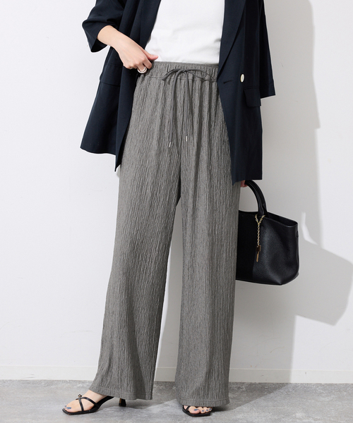 SLOBE IENA（スローブイエナ）の「《ブラックのみWEB限定》楊柳カットソーパンツ（その他パンツ・レディース・ベージュ/ブラック/チャコールグレー・FREE）」の16枚目の写真