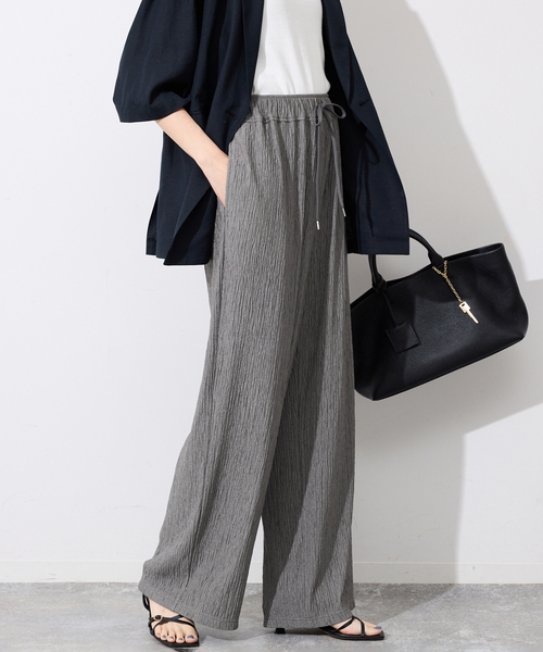 SLOBE IENA（スローブイエナ）の「《ブラックのみWEB限定》楊柳カットソーパンツ（その他パンツ・レディース・ベージュ/ブラック/チャコールグレー・FREE）」の20枚目の写真