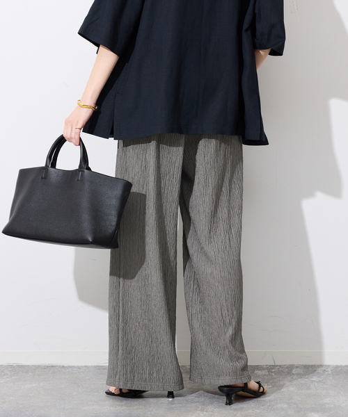 SLOBE IENA（スローブイエナ）の「《ブラックのみWEB限定》楊柳カットソーパンツ（その他パンツ・レディース・ベージュ/ブラック/チャコールグレー・FREE）」の21枚目の写真