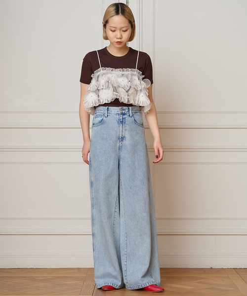 IENA LA BOUCLE（イエナラブークル）の「IENA LA BOUCLE フラワーモチーフオーガンジーキャミ（キャミソール・レディース・ホワイト・FREE）」の19枚目の写真