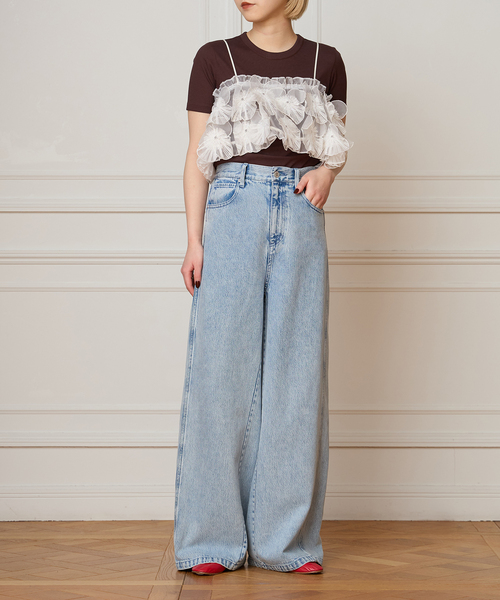 IENA LA BOUCLE（イエナラブークル）の「IENA LA BOUCLE フラワーモチーフオーガンジーキャミ（キャミソール・レディース・ホワイト・FREE）」の13枚目の写真