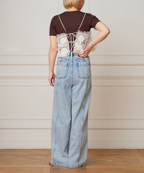 IENA LA BOUCLE（イエナラブークル）の「IENA LA BOUCLE フラワーモチーフオーガンジーキャミ（キャミソール・レディース・ホワイト・FREE）」の11枚目の写真