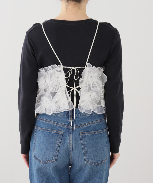 IENA LA BOUCLE（イエナラブークル）の「IENA LA BOUCLE フラワーモチーフオーガンジーキャミ（キャミソール・レディース・ホワイト・FREE）」の7枚目の写真