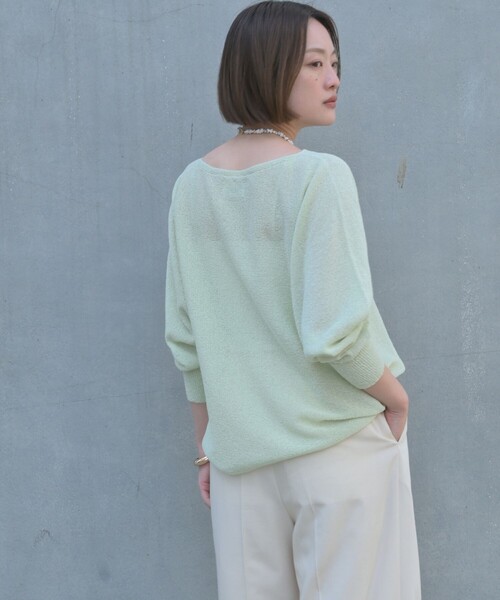 qualite（カリテ）の「【大人気アイテムが進化して新登場！】camifine ニットプルオーバー/春服/夏服/オフィスカジュアル/春ニット/春カラー（ニット/セーター・レディース・ベージュ/チャコールグレー/セージグリーン/オフホワイト・フリー）」の9枚目の写真