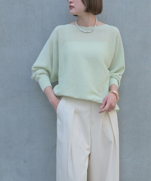 qualite（カリテ）の「【大人気アイテムが進化して新登場！】camifine ニットプルオーバー/春服/夏服/オフィスカジュアル/春ニット/春カラー（ニット/セーター・レディース・ベージュ/チャコールグレー/セージグリーン/オフホワイト・フリー）」の13枚目の写真