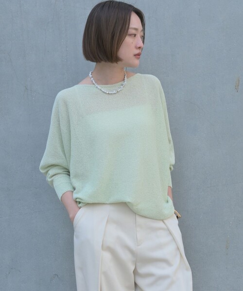 qualite（カリテ）の「【大人気アイテムが進化して新登場！】camifine ニットプルオーバー/春服/夏服/オフィスカジュアル/春ニット/春カラー（ニット/セーター・レディース・ベージュ/チャコールグレー/セージグリーン/オフホワイト・フリー）」の16枚目の写真