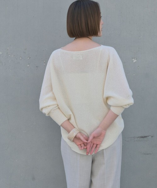 qualite（カリテ）の「【大人気アイテムが進化して新登場！】camifine ニットプルオーバー/春服/夏服/オフィスカジュアル/春ニット/春カラー（ニット/セーター・レディース・ベージュ/チャコールグレー/セージグリーン/オフホワイト・フリー）」の20枚目の写真