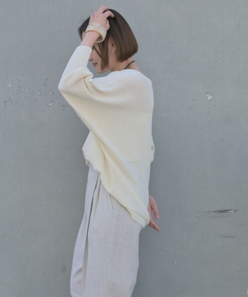 qualite（カリテ）の「【大人気アイテムが進化して新登場！】camifine ニットプルオーバー/春服/夏服/オフィスカジュアル/春ニット/春カラー（ニット/セーター・レディース・ベージュ/チャコールグレー/セージグリーン/オフホワイト・フリー）」の21枚目の写真