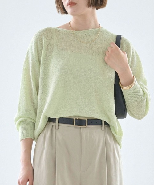 夏まで快適に着られる camifine ニットプルオーバー 夏服 オフィスカジュアル ニット セーター qualite scape カリテ スケープ のファッション通販
