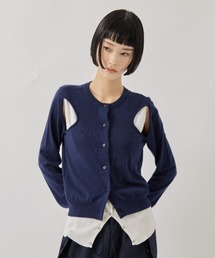 AKANE UTSUNOMIYA | 【AKANE UTSUNOMIYA/アカネウツノミヤ】SAP-FK02-1001/肩開きニットカーディガン(カーディガン/ボレロ)