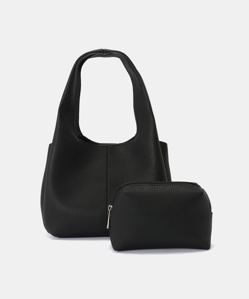 B.C STOCK（ベーセーストック）の「ポーチ付きスクエアバッグ（ショルダーバッグ・レディース・ブラック/シルバー/ベージュ・FREE）」の9枚目の写真