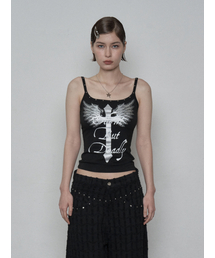 CROSS STUDDED SLEEVELESS / BLACK