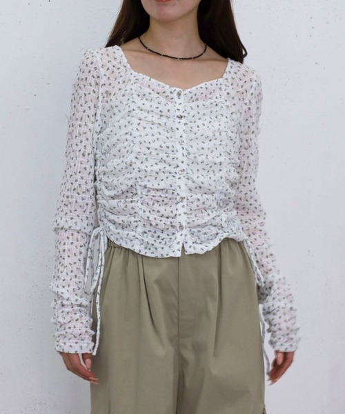 archives（アルシーヴ）の「アソートカットＪＱギャザーＴＯＰＳ（Tシャツ/カットソー・レディース・アイボリー/ブラック/オフホワイト・MEDIUM）」の2枚目の写真