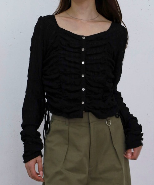 archives（アルシーヴ）の「アソートカットＪＱギャザーＴＯＰＳ（Tシャツ/カットソー・レディース・アイボリー/ブラック/オフホワイト・MEDIUM）」の3枚目の写真