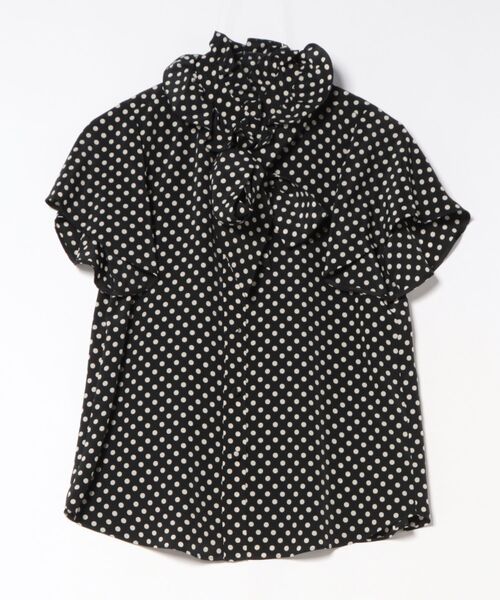 LOULOU WILLOUGHBY（ルルウィルビー）の「【LOULOU WILLOUGHBY】デシンドットフレアスリーブＢＬ　Ａ（シャツ/ブラウス・レディース・ブラック/ライトベージュ・2）」の2枚目の写真