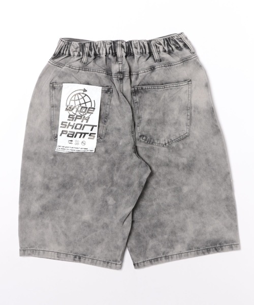 ８(eight)（エイト）の「加工デニムワイドショーツ（デニムパンツ・メンズ・ネイビー/ブルー/グレー・LARGE/MEDIUM/SMALL）」の4枚目の写真