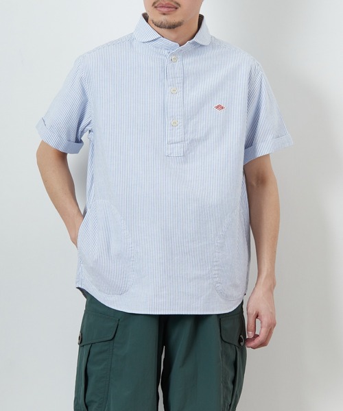 DANTON（ダントン）の「[DANTON/ダントン] ラウンドカラー プルオーバー ショートスリーブシャツ(ギンガム, ストライプ)（シャツ/ブラウス・レディース・ブラック/サックスブルー/ネイビー・38/42/40）」の15枚目の写真