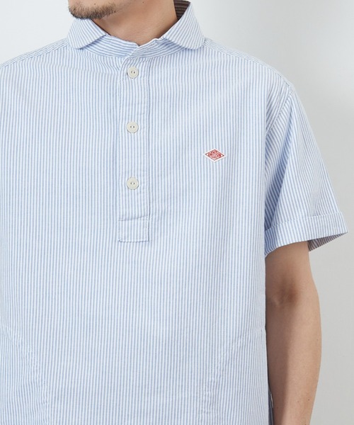 DANTON（ダントン）の「[DANTON/ダントン] ラウンドカラー プルオーバー ショートスリーブシャツ(ギンガム, ストライプ)（シャツ/ブラウス・レディース・ブラック/サックスブルー/ネイビー・38/42/40）」の21枚目の写真