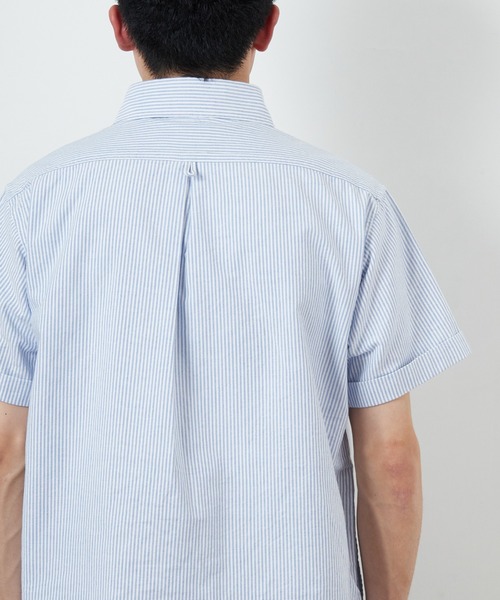 DANTON（ダントン）の「[DANTON/ダントン] ラウンドカラー プルオーバー ショートスリーブシャツ(ギンガム, ストライプ)（シャツ/ブラウス・レディース・ブラック/サックスブルー/ネイビー・38/42/40）」の22枚目の写真