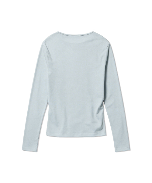Between A and B（ビトウィーンエイアンドビー）の「eeeaa テンセルエピュレ長袖Tシャツ [ブルー]（Tシャツ/カットソー・レディース・スカイブルー・FREE）」の2枚目の写真