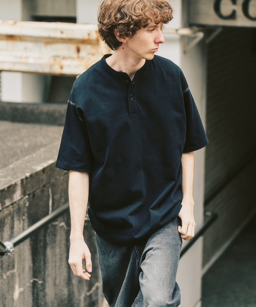 417 EDIFICE(フォーワンセブンエディフィス)の「トーナルステッチ ヘンリーネックTシャツ(Tシャツ/カットソー・メンズ・アイボリー/ブラック/ホワイト・LARGE/MEDIUM)」の10枚目の写真