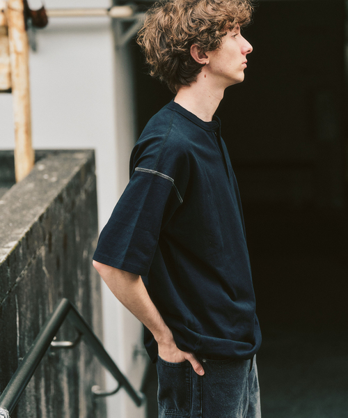 417 EDIFICE(フォーワンセブンエディフィス)の「トーナルステッチ ヘンリーネックTシャツ(Tシャツ/カットソー・メンズ・アイボリー/ブラック/ホワイト・LARGE/MEDIUM)」の11枚目の写真