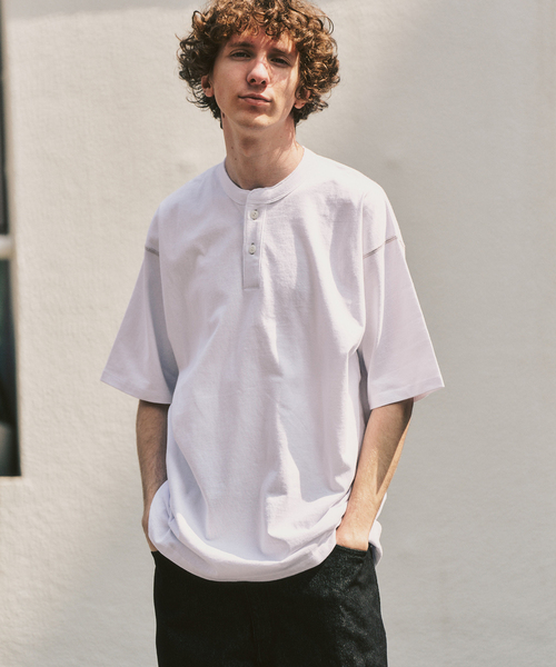 417 EDIFICE(フォーワンセブンエディフィス)の「トーナルステッチ ヘンリーネックTシャツ(Tシャツ/カットソー・メンズ・アイボリー/ブラック/ホワイト・LARGE/MEDIUM)」の17枚目の写真