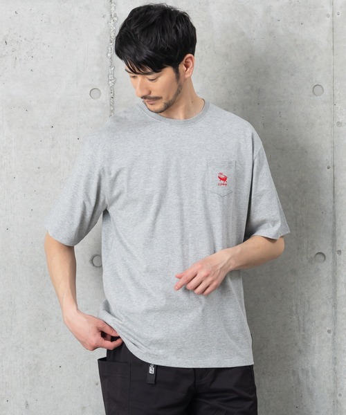 J.J camp(ジェイジェイキャンプ)の「兄弟・姉妹・親子で着られるTシャツ半袖 ワンポイント刺しゅう kamome syokudo(Tシャツ/カットソー・メンズ・ホワイト/グレー/イエロー・M/L/S/XL/XS)」の18枚目の写真